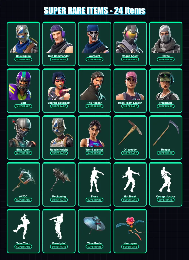[PC/PSN] | Blue Squire | Sub Commander | Warpaint | Rogue Agent | Havoc | 275 skin | 274 pickaxe | 238 emote | 192 glider | Lv2454