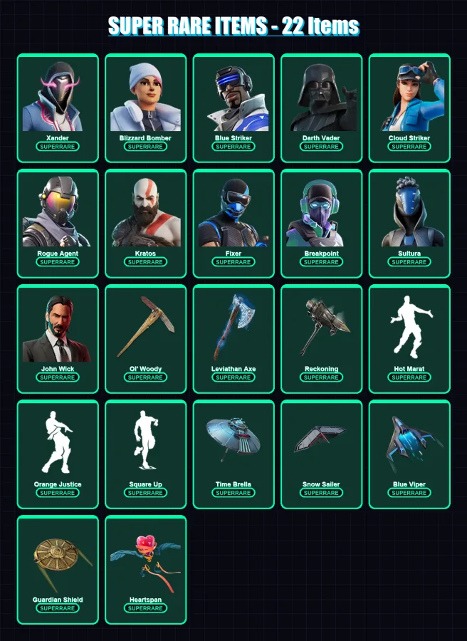 [PS4/PS5/XBOX/PC] | Xander | Blizzard Bomber | Blue Striker | Darth Vader | Cloud Striker | 357 skin | 339 pickaxe | 258 emote | 240 glider | Lv2684