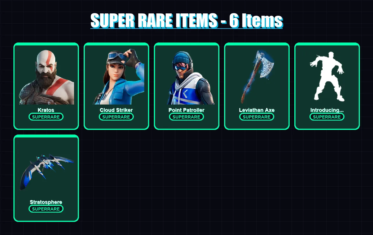 [PS4/PS5/XBOX/PC] | Kratos | Cloud Striker | Point Patroller | Predator | Menace | 40 skin | 36 pickaxe | 27 emote | 29 glider | Lv433