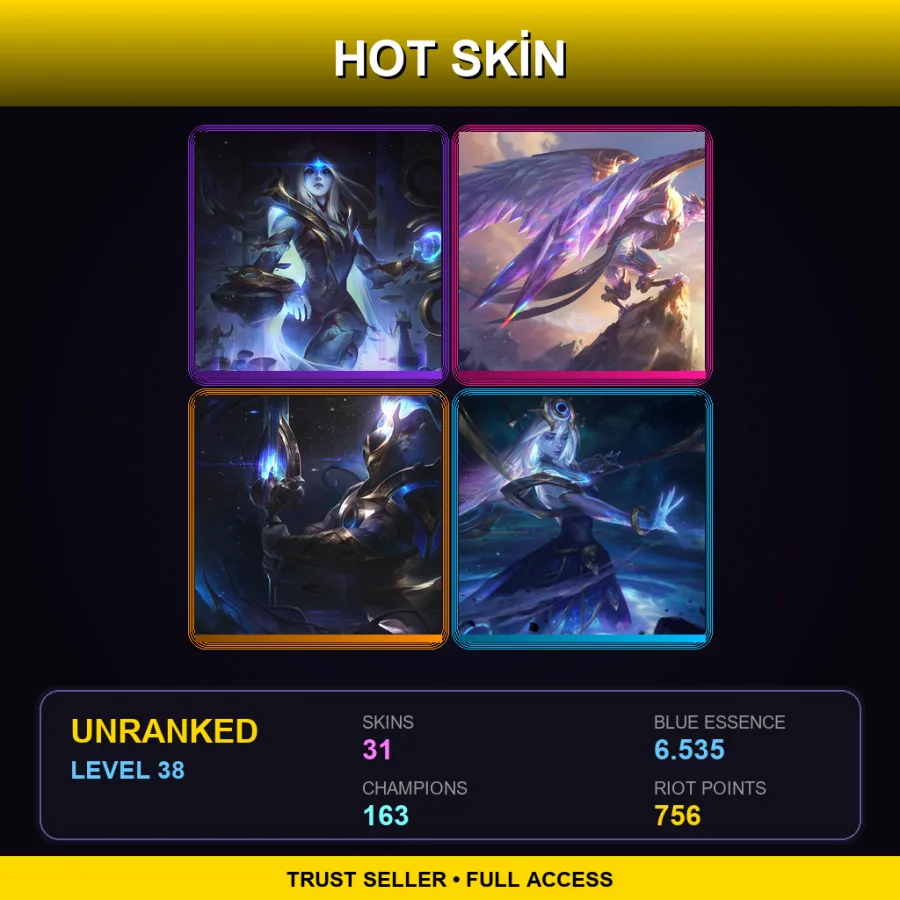 TW | Lv38 | Unranked | 31 Skin | 163 Champ