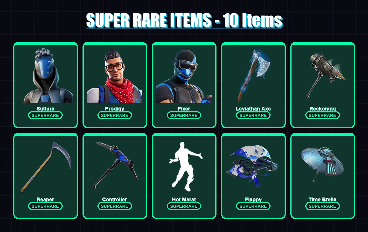 [PC/XBOX] | Sultura | Prodigy | Fixer | Raz | Fusion | 150 skin | 141 pickaxe | 127 emote | 106 glider | Lv1246 — Fortnite account