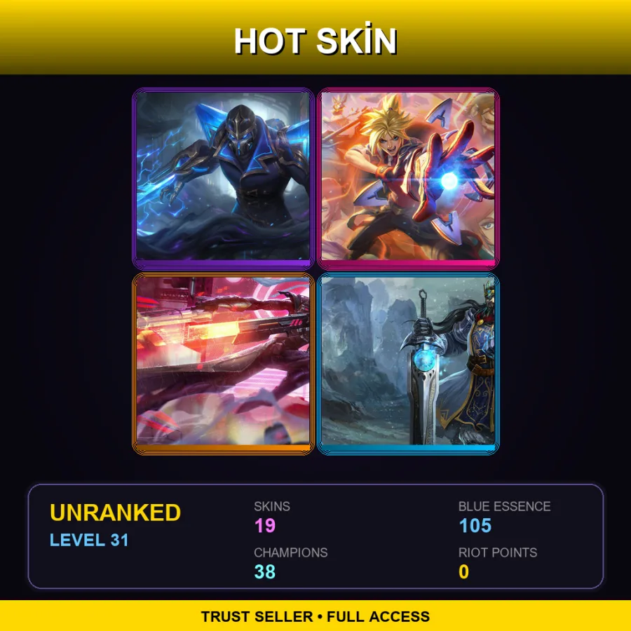 VN | Lv31 | Unranked | 19 Skin | 38 Champ — LoL account