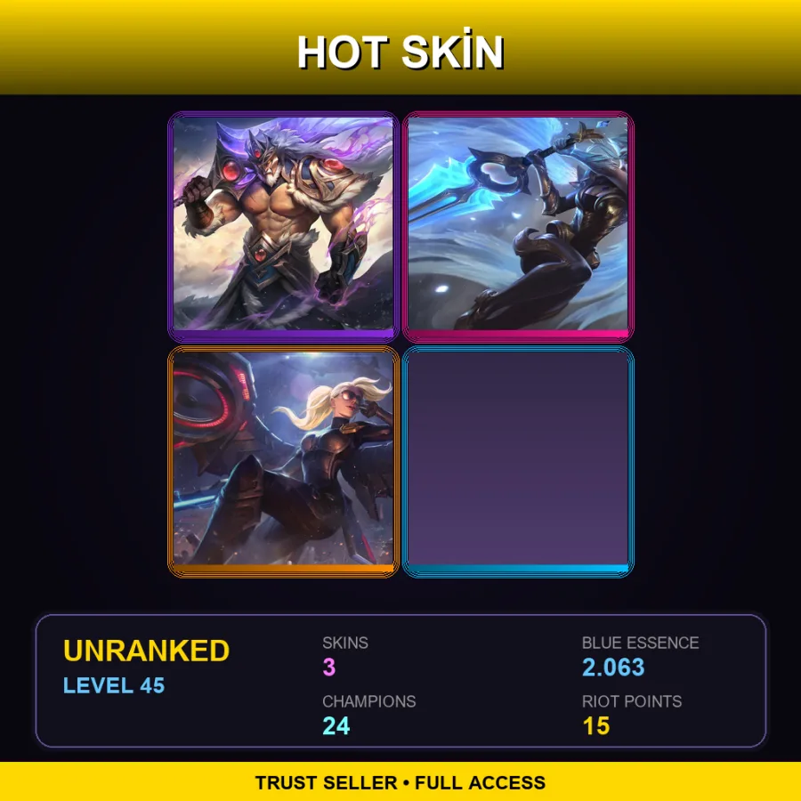 LAS | Lv45 | Unranked | 3 Skin | 24 Champ