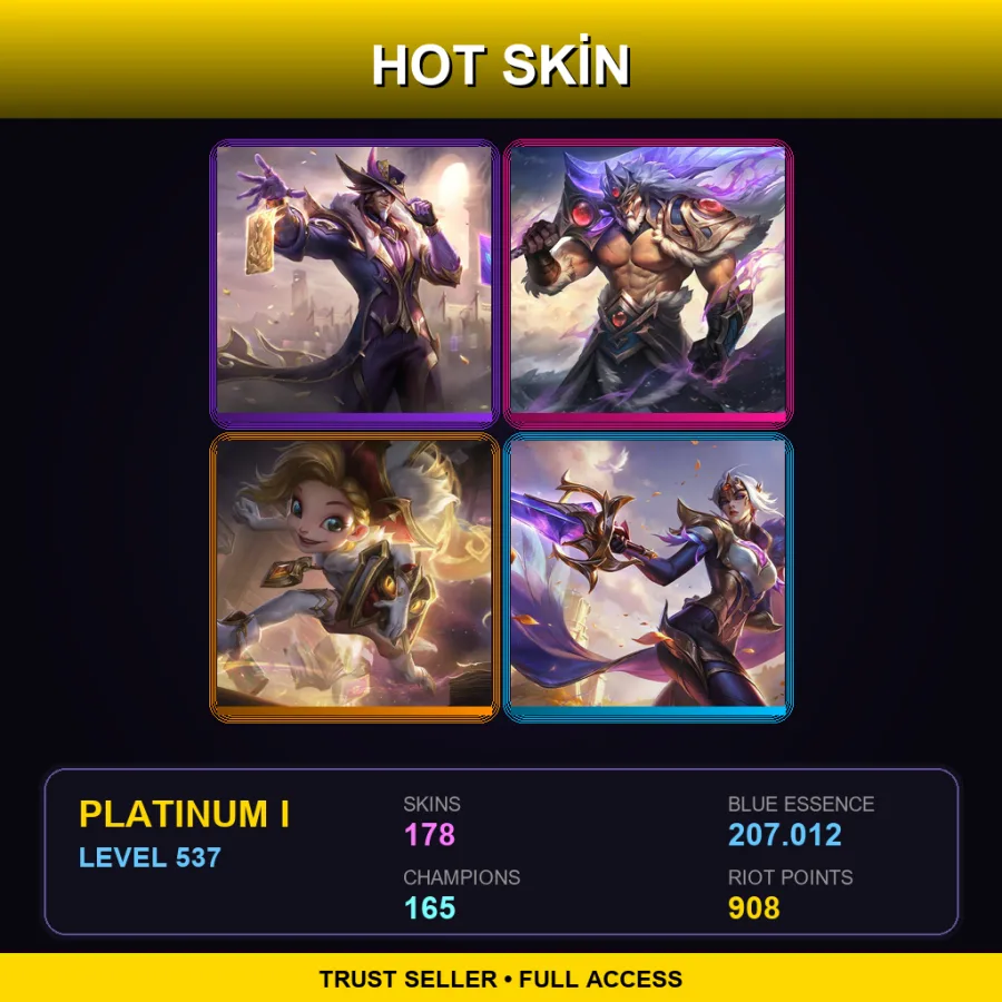 NA | Lv537 | Platinum I | 178 Skin | 165 Champ