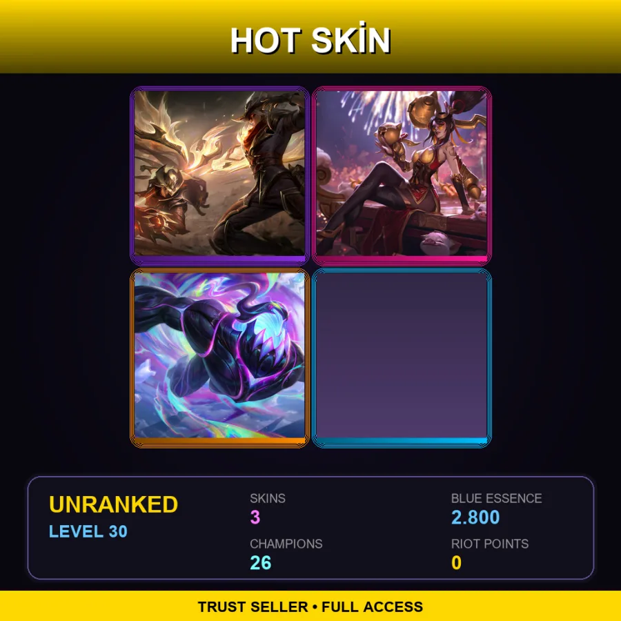 EUNE | Lv30 | Unranked | 3 Skin | 26 Champ