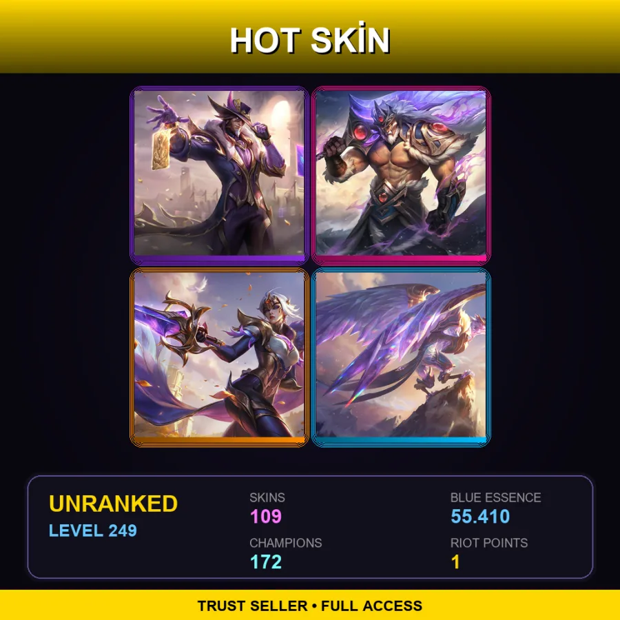 SG | Lv249 | Unranked | 109 Skin | 172 Champ — Gatekeeper Galio