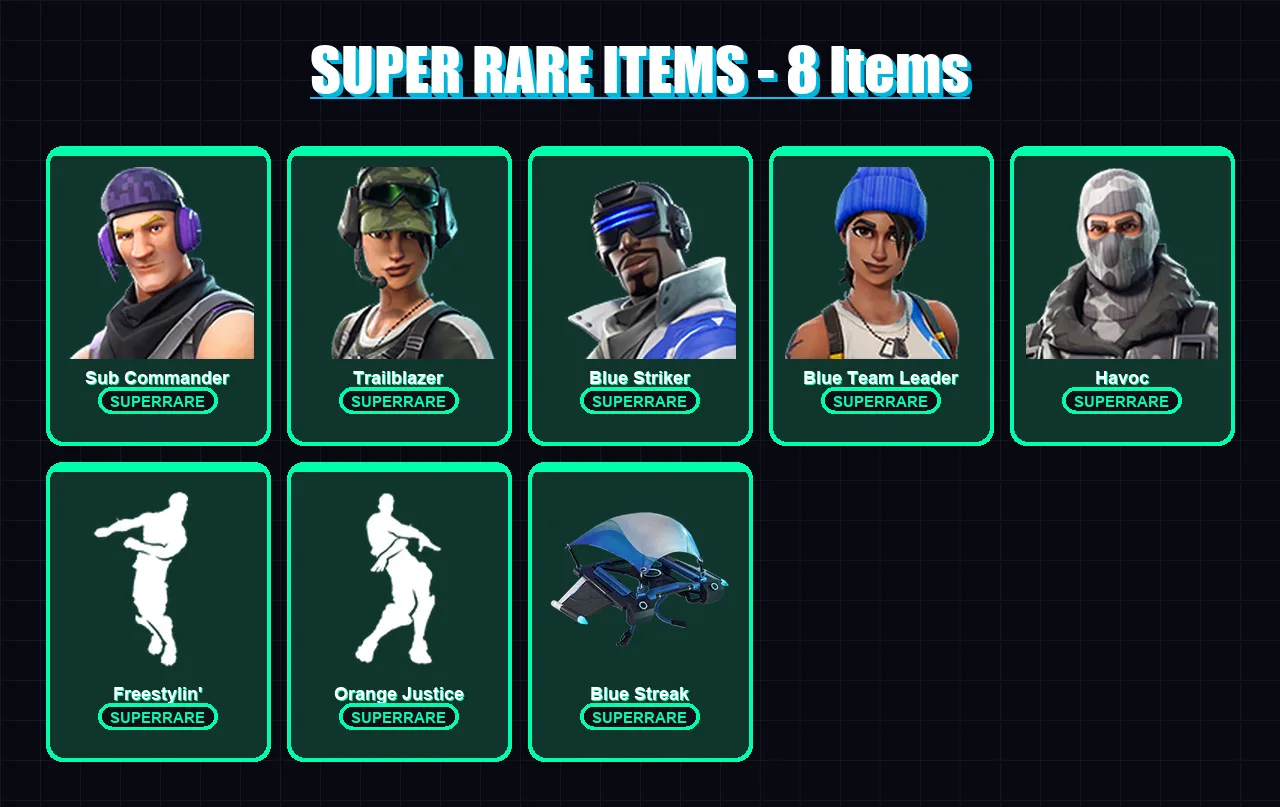 [PC/XBOX/PSN] | Sub Commander | Trailblazer | Blue Striker | Blue Team Leader | Havoc | 5 skin | 6 pickaxe | 11 emote | 9 glider | Lv151