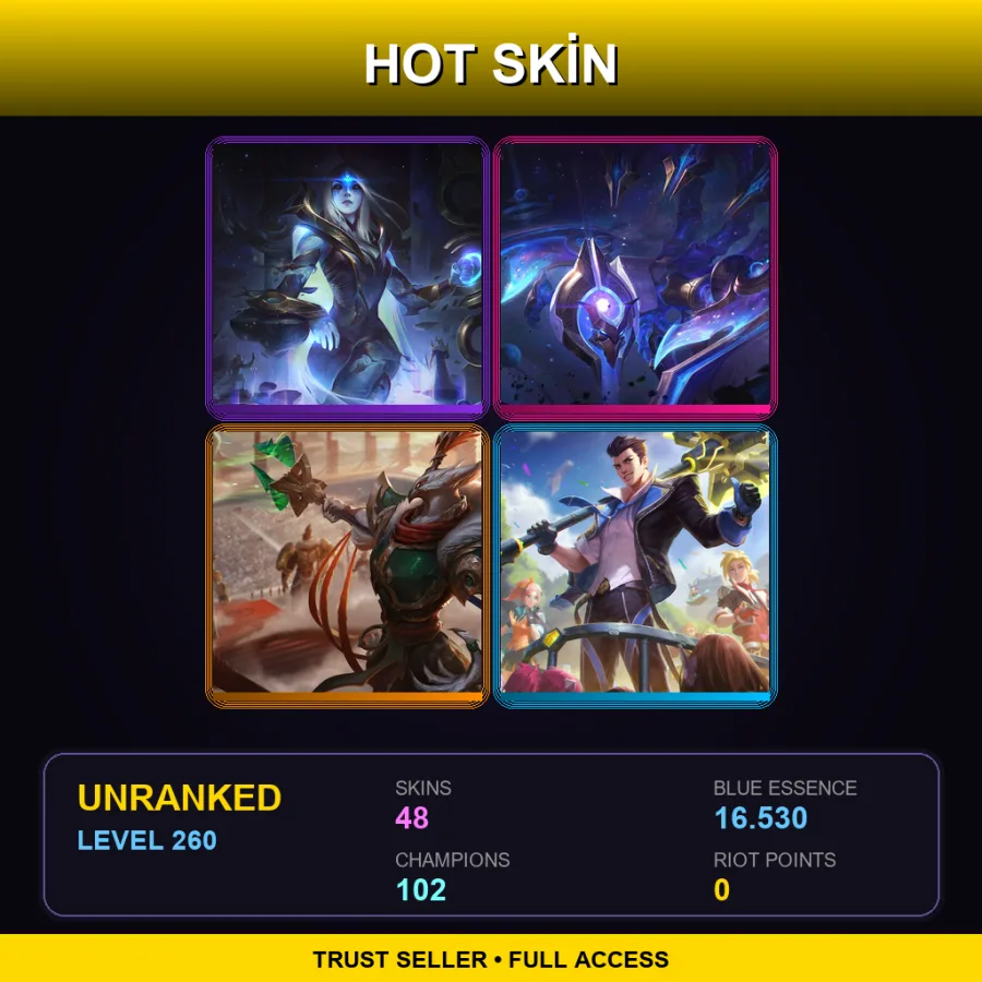 LAS | Lv260 | Unranked | 48 Skin | 102 Champ