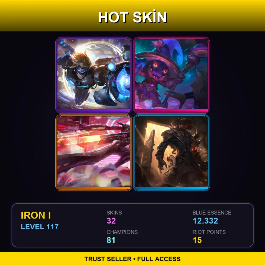 LAN | Lv117 | Iron I | 32 Skin | 81 Champ