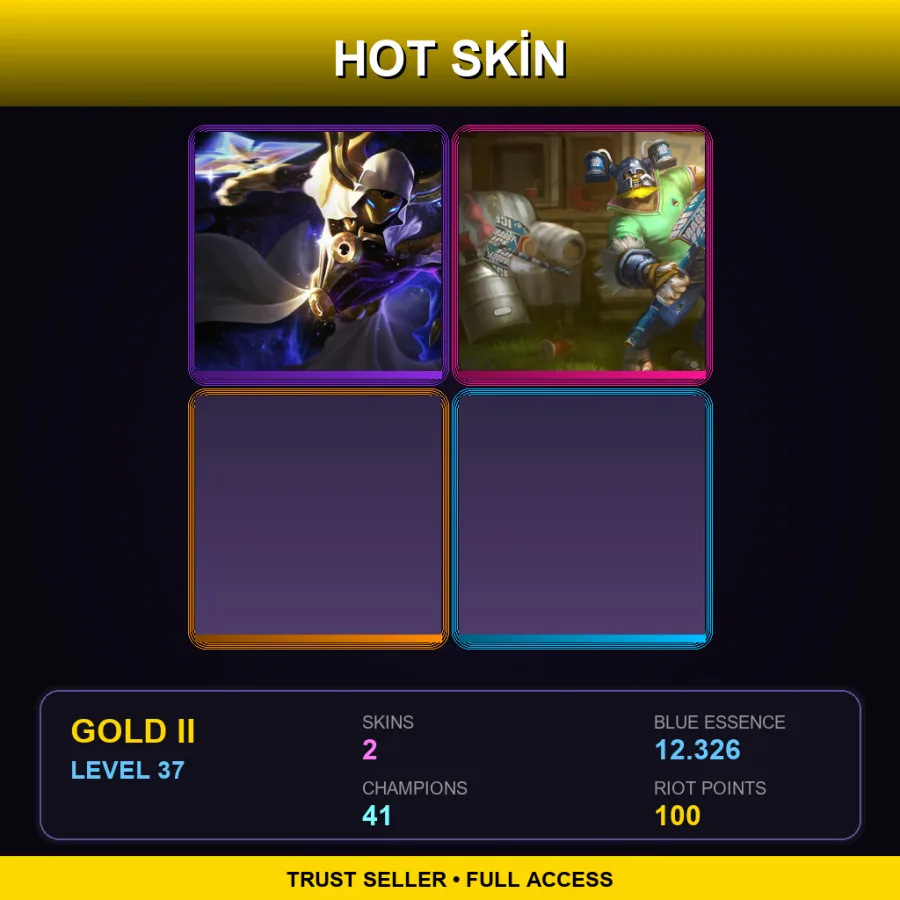 EUW | Lv37 | Gold II | 2 Skin | 41 Champ