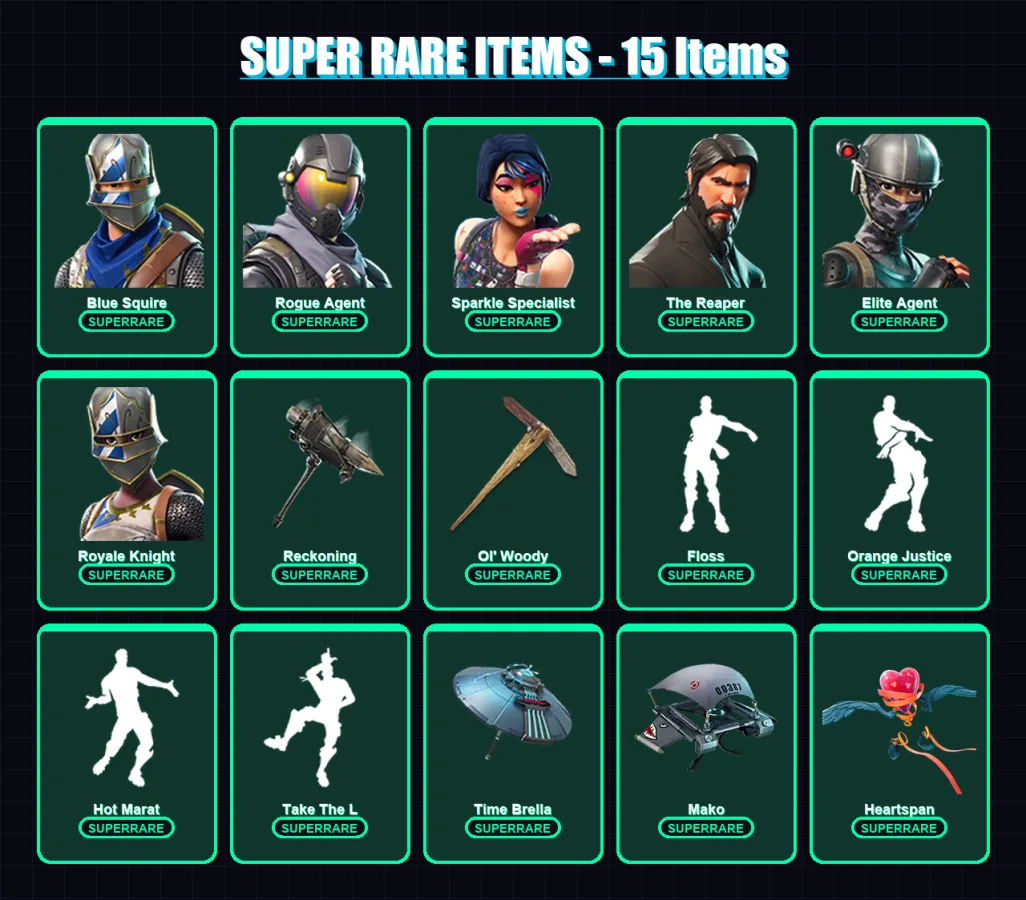 [SWITCH/PSN/PC] | Blue Squire | Rogue Agent | Sparkle Specialist | The Reaper | Elite Agent | 88 skin | 81 pickaxe | 107 emote | 79 glider | Lv1157
