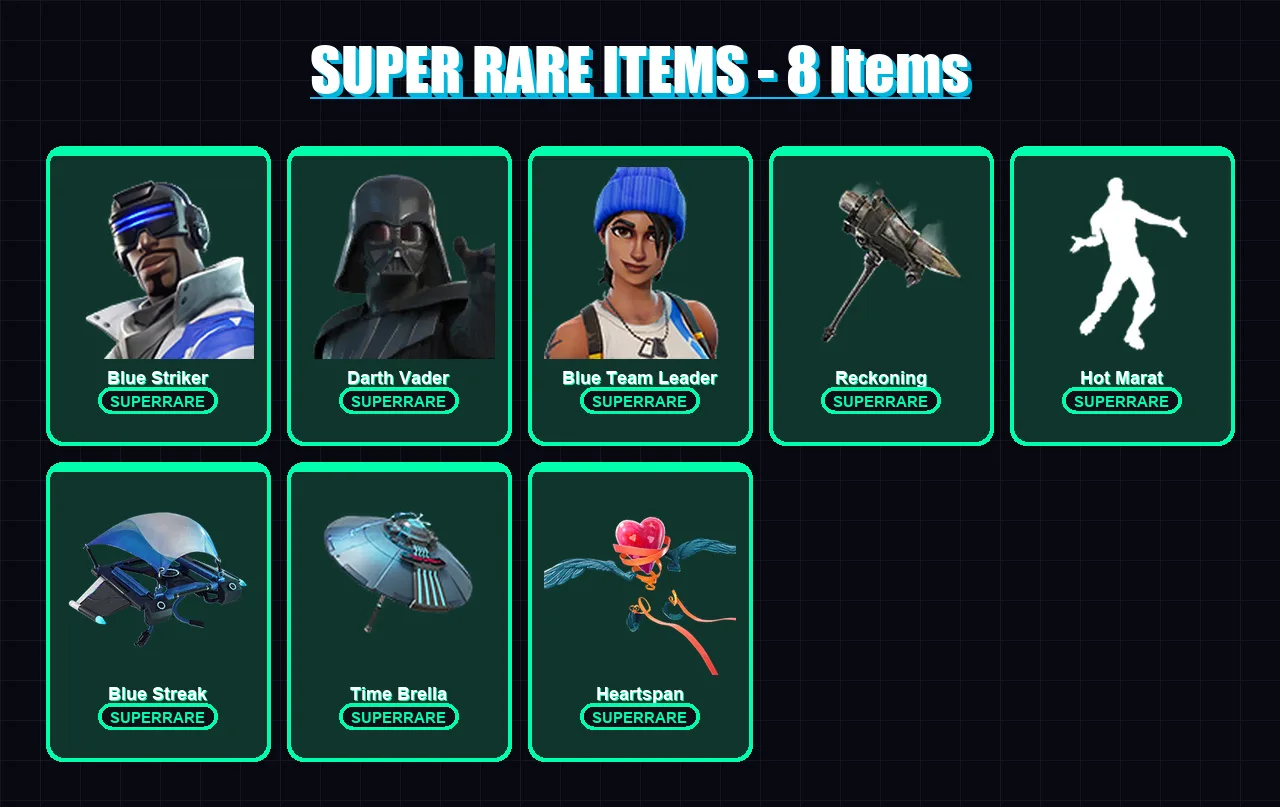 [PC/XBOX/PSN] | Blue Striker | Darth Vader | Blue Team Leader | Ronin | Ragnarok | 53 skin | 67 pickaxe | 57 emote | 68 glider | Lv952 — Fortnite account