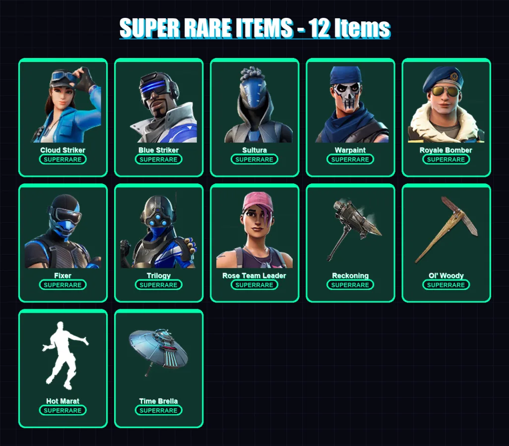 [PS4/PS5/XBOX/PC] | Cloud Striker | Blue Striker | Sultura | Warpaint | Royale Bomber | 93 skin | 153 pickaxe | 138 emote | 138 glider | Lv2516