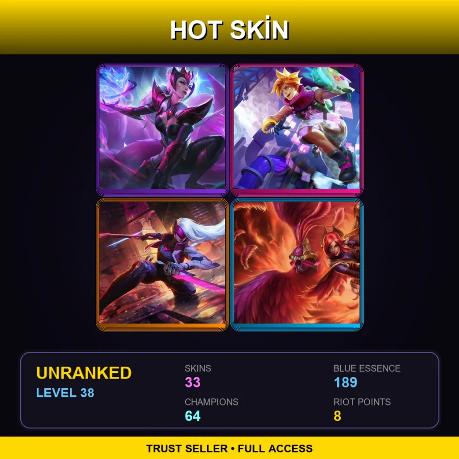 EUNE | Lv38 | Unranked | 33 Skin | 64 Champ — Soul Reaver Draven