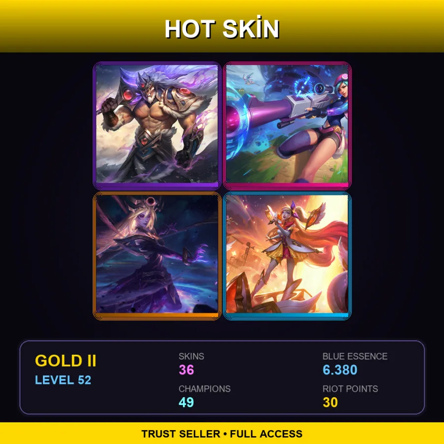 SG | Lv52 | Gold II | 36 Skin | 49 Champ