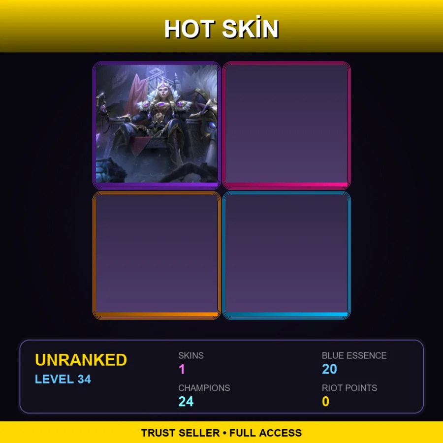 EUNE | Lv34 | Unranked | 1 Skin | 24 Champ — LoL account