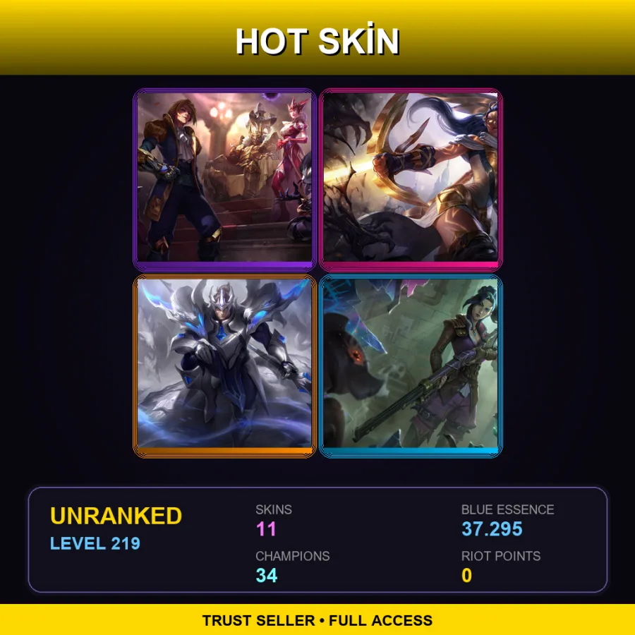 LAS | Lv219 | Unranked | 11 Skin | 34 Champ — Arclight Vayne