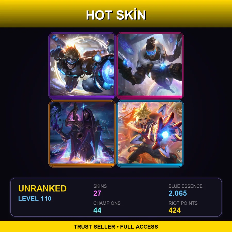 NA | Lv110 | Unranked | 27 Skin | 44 Champ