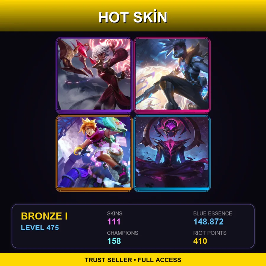 LAN | Lv475 | Bronze I | 111 Skin | 158 Champ