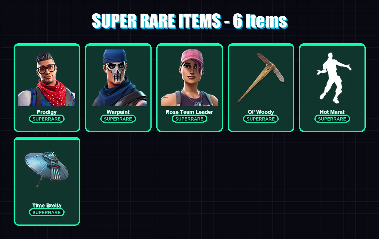 [PC/XBOX] | Prodigy | Warpaint | Rose Team Leader | Lynx | Deadpool | 89 skin | 116 pickaxe | 105 emote | 119 glider | Lv1446