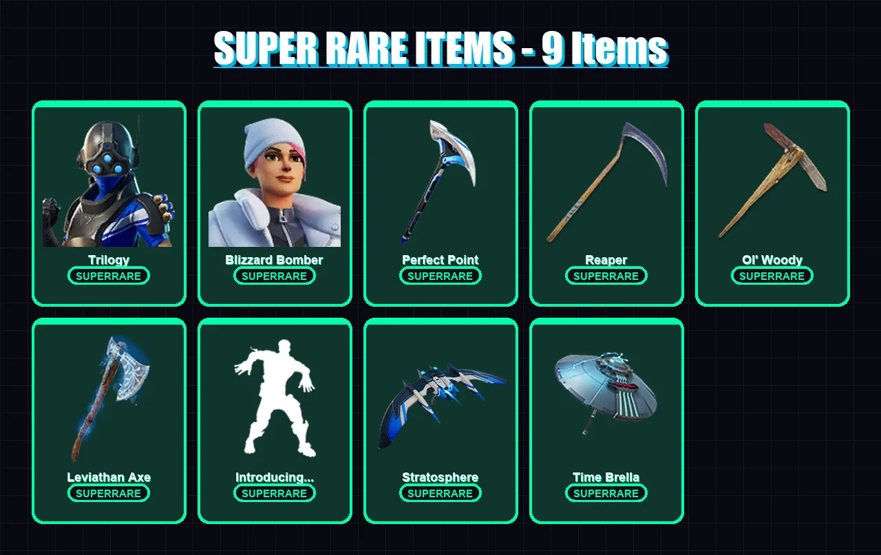 [PS4/PS5/XBOX/PC] | Trilogy | Blizzard Bomber | Ronin | Fusion | Mandalorian | 107 skin | 134 pickaxe | 90 emote | 101 glider | Lv2241