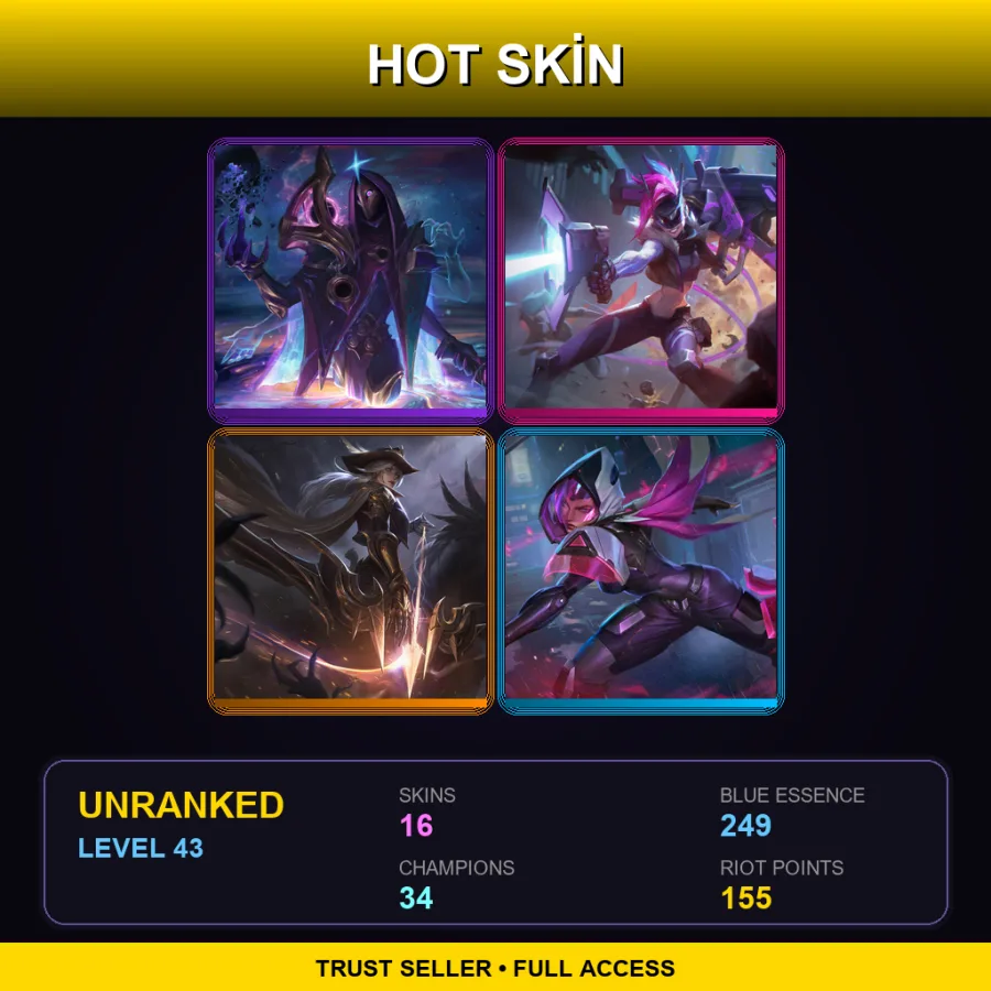 LAS | Lv43 | Unranked | 16 Skin | 34 Champ