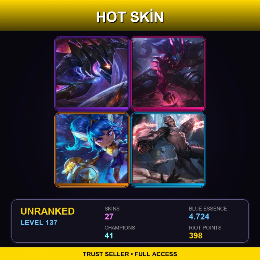BR | Lv137 | Unranked | 27 Skin | 41 Champ — Shamrock Malphite