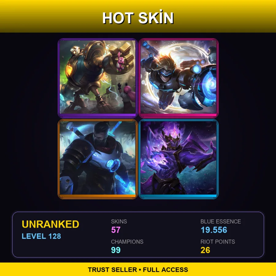 LAN | Victorious Blitzcrank | Pulsefire Ezreal | Pulsefire Shen | Dark Star Jarvan IV | 57 Skin | 99 Champ | Lv128