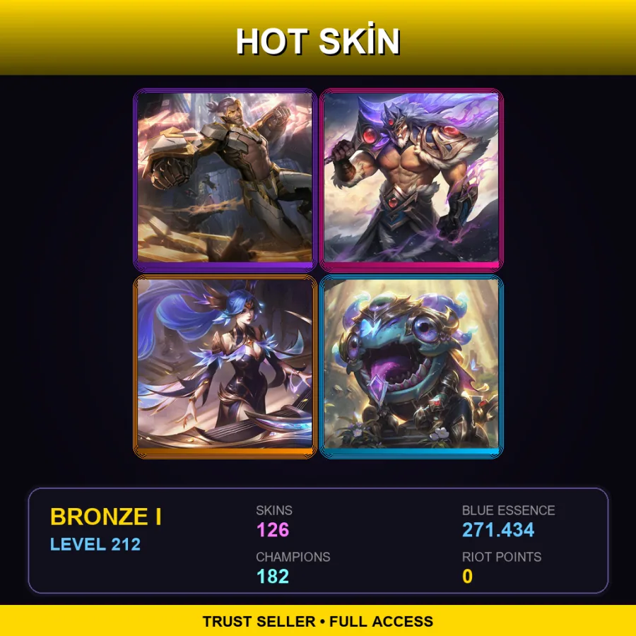 VN | Lv212 | Bronze I | 126 Skin | 182 Champ