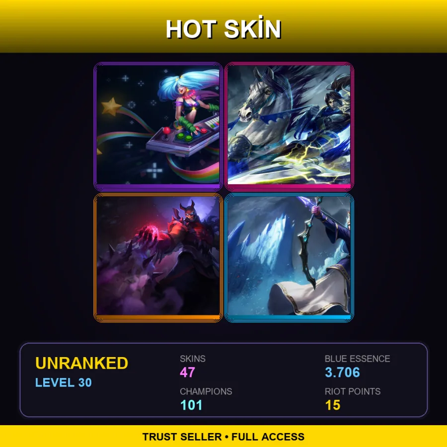 NA | Lv30 | Unranked | 47 Skin | 101 Champ with Amumu
