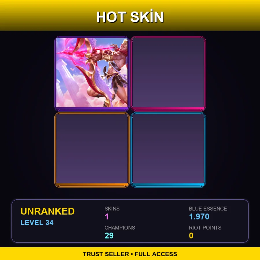 EUW | Lv34 | Unranked | 1 Skin | 29 Champ — LoL account