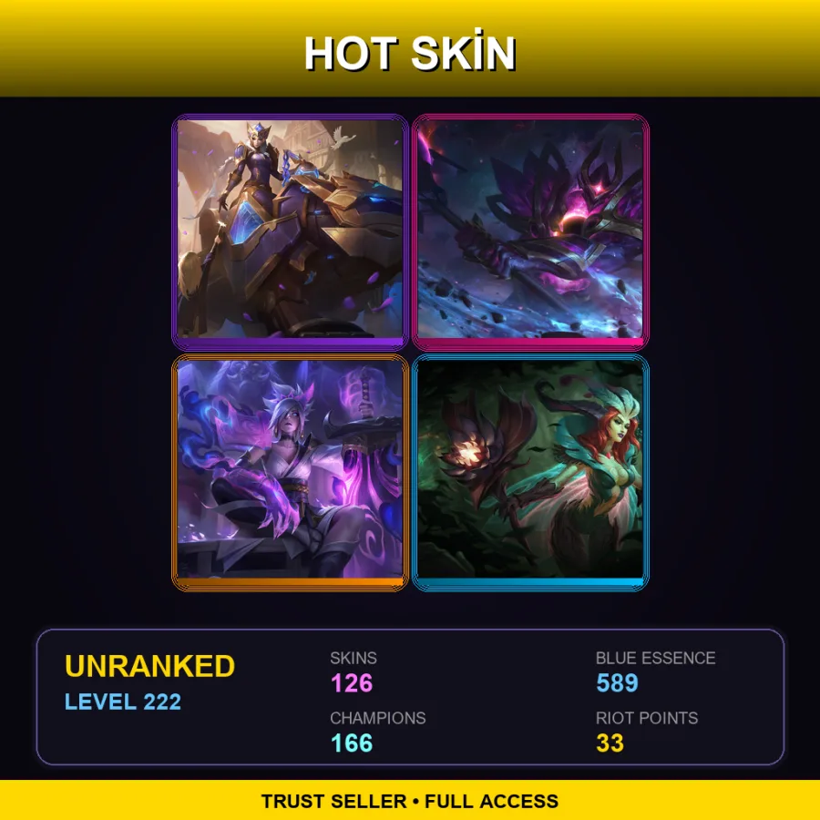 LAS | Lv222 | Unranked | 126 Skin | 166 Champ
