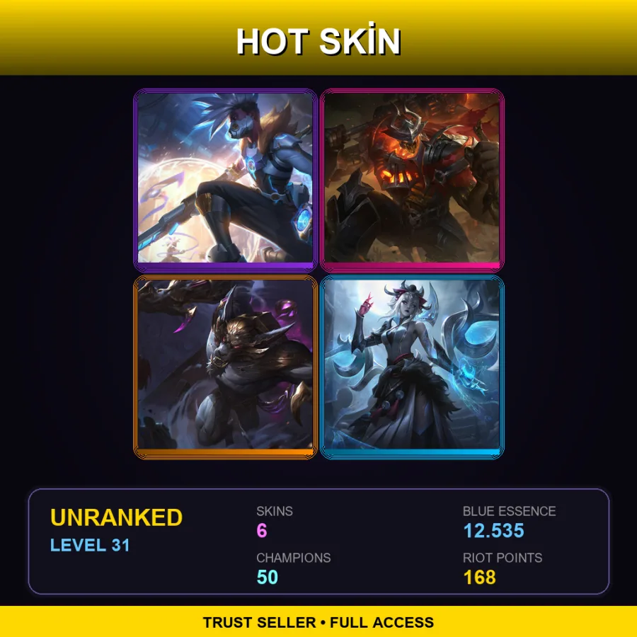 BR | Lv31 | Unranked | 6 Skin | 50 Champ