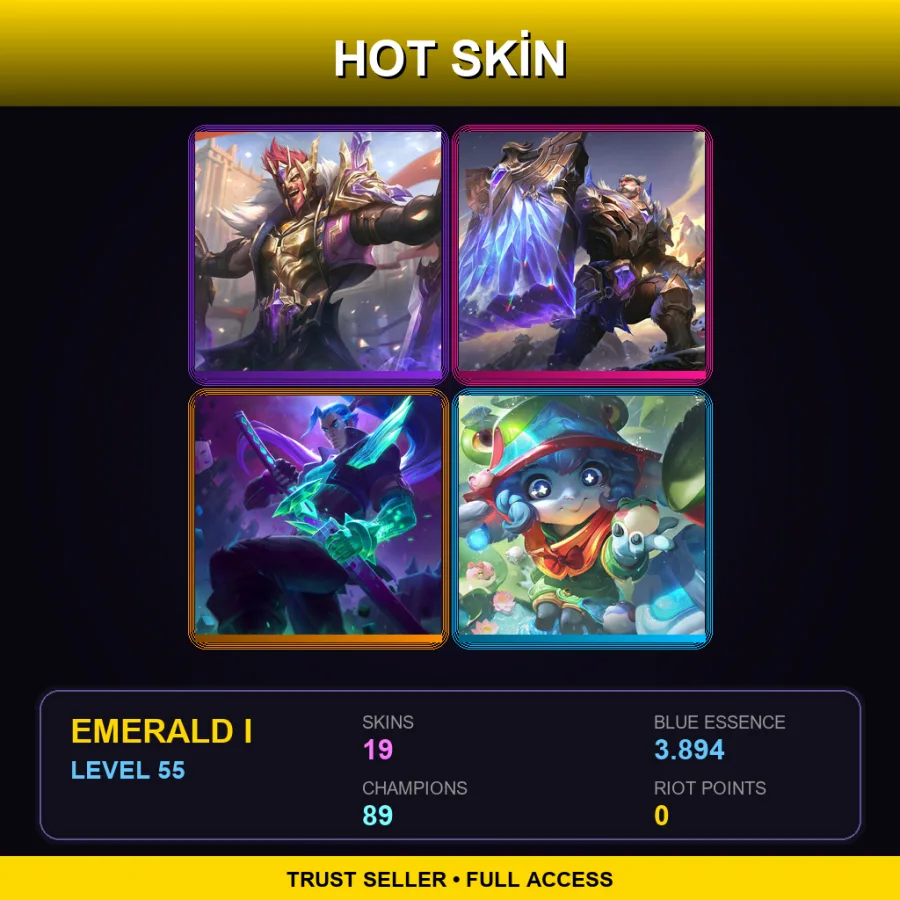LAS | Lv55 | Emerald I | 19 Skin | 89 Champ