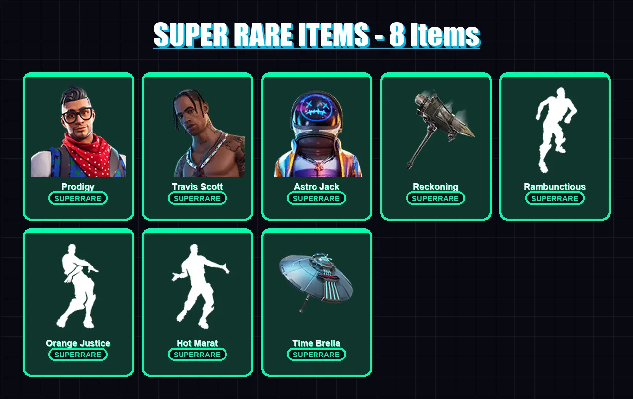 [PC/XBOX] | Prodigy | Travis Scott | Astro Jack | Zenith | Eternal Knight | 186 skin | 131 pickaxe | 129 emote | 119 glider | Lv2246