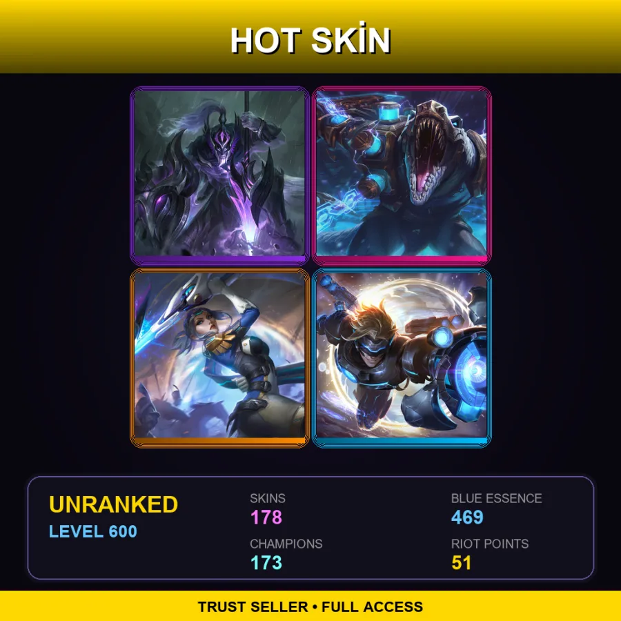 SG | Lv600 | Unranked | 178 Skin | 173 Champ