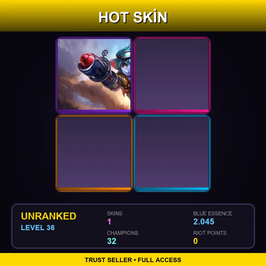 TR | Lv36 | Unranked | 1 Skin | 32 Champ — LoL account