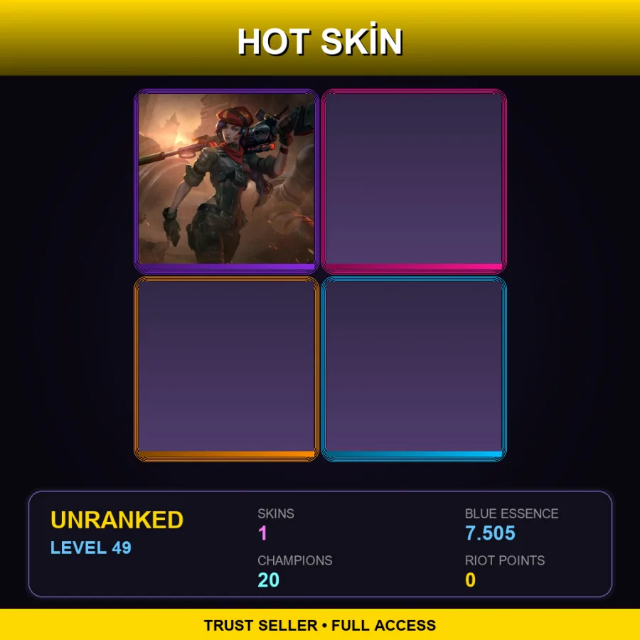EUW | Lv49 | Unranked | 1 Skin | 20 Champ