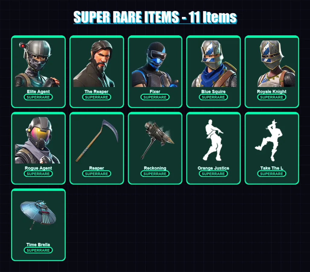 [PC] | Elite Agent | The Reaper | Fixer | Blue Squire | Royale Knight | 145 skin | 158 pickaxe | 154 emote | 133 glider | Lv2249 — Fortnite account