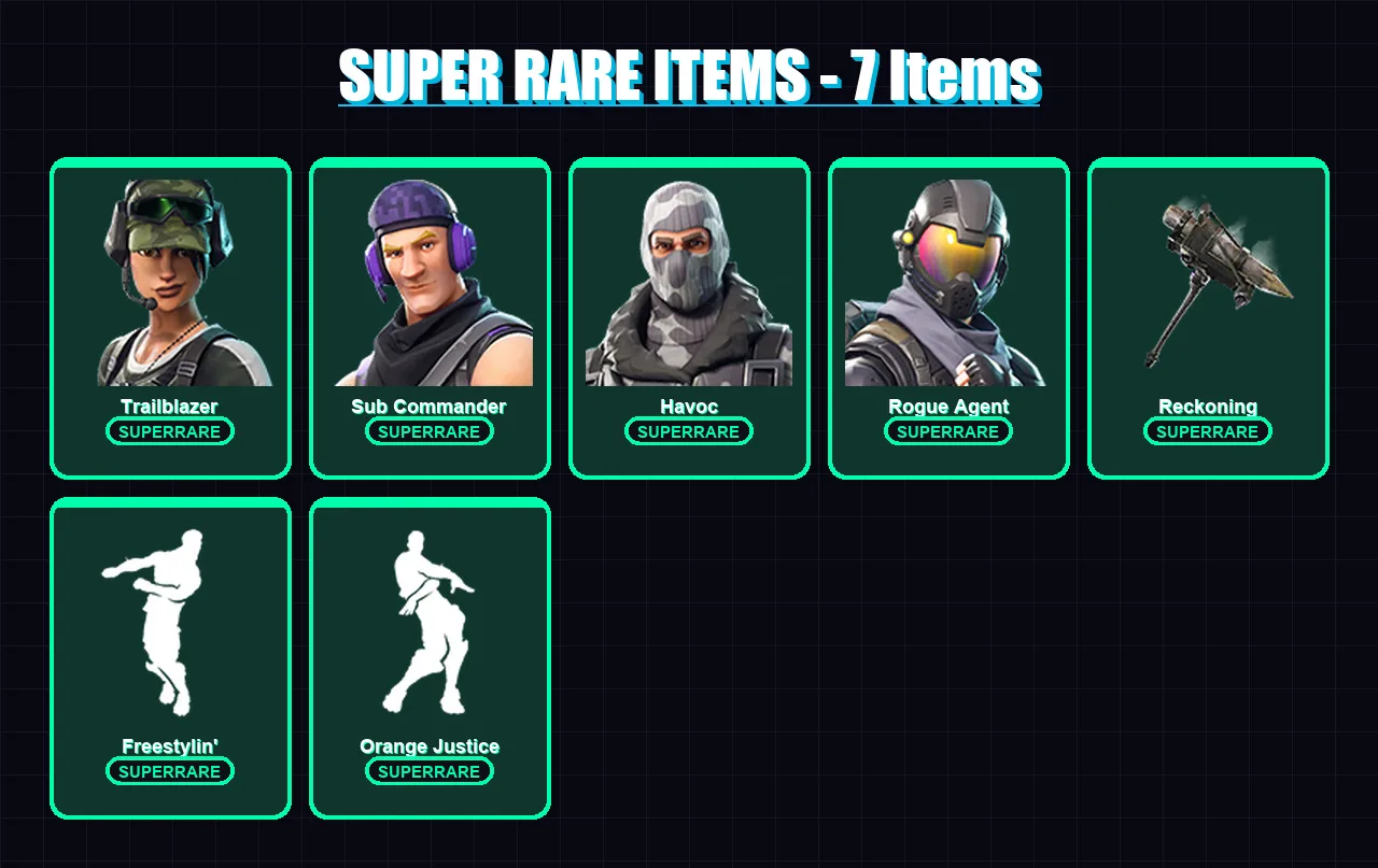 [PC/XBOX/PSN] | Trailblazer | Sub Commander | Havoc | Rogue Agent | Drift | 20 skin | 18 pickaxe | 24 emote | 17 glider | Lv367