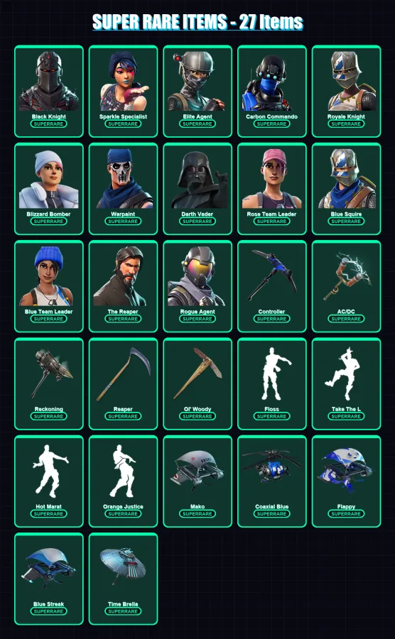 [PS4/PS5/XBOX/PC] | OG Skull Trooper | Black Knight | Sparkle Specialist | 329 skin | Lv2933