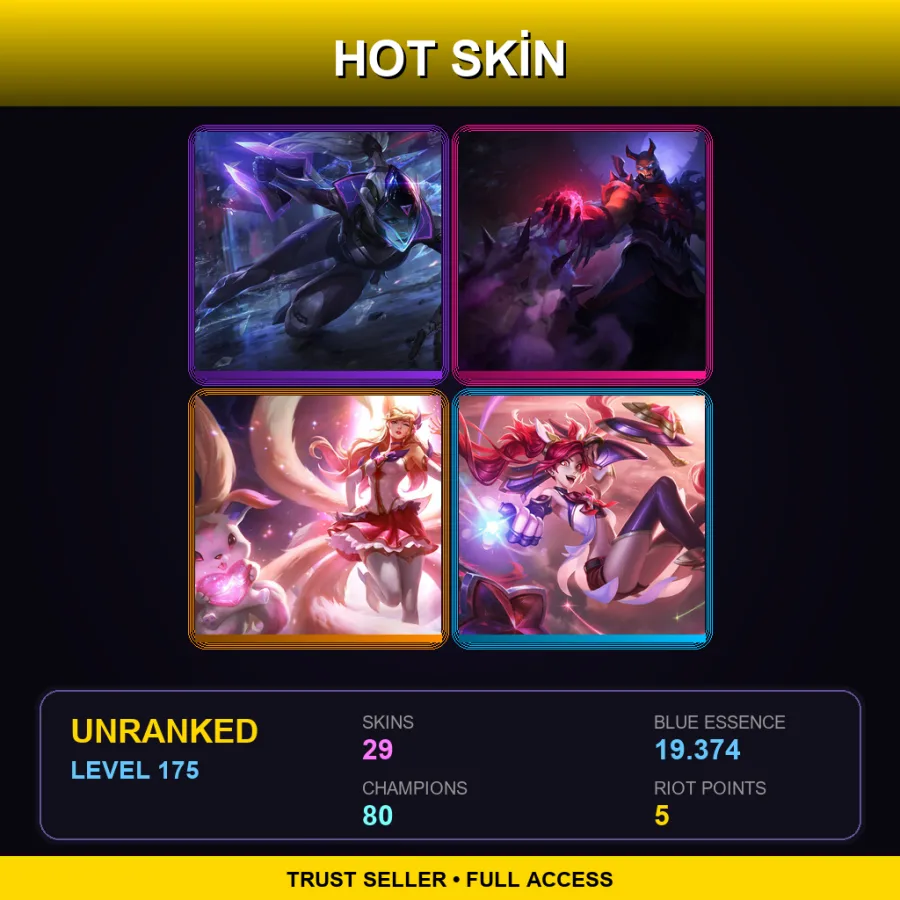 LAN | Lv175 | Unranked | 29 Skin | 80 Champ