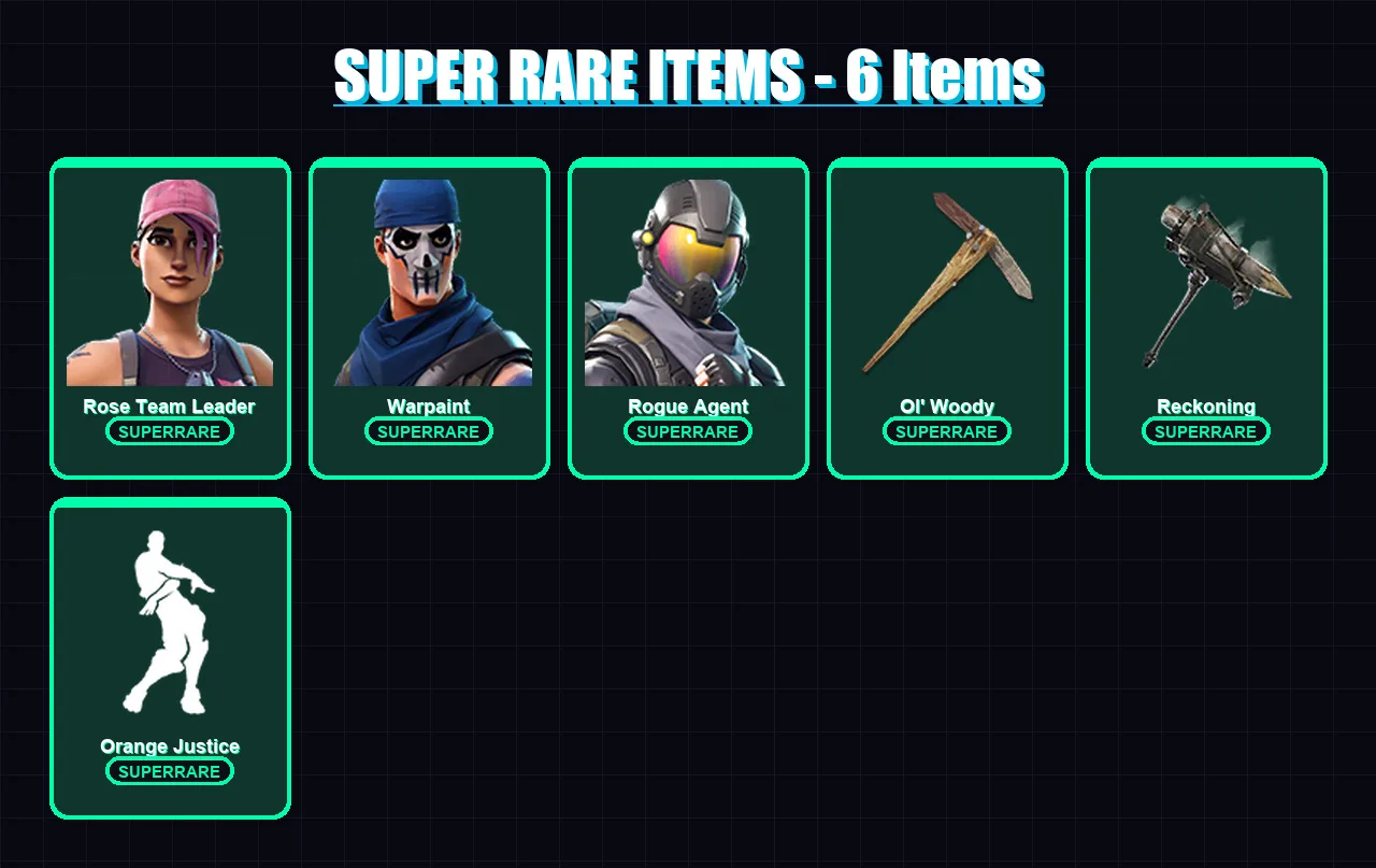 [SWITCH/PSN/PC] | Rose Team Leader | Warpaint | Rogue Agent | Enforcer | The Visitor | 26 skin | 16 pickaxe | 24 emote | 14 glider | Lv146