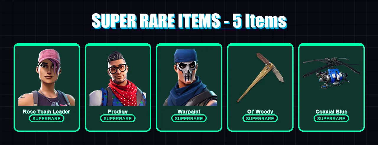 [PS4/PS5/XBOX/PC] | Rose Team Leader | Prodigy | Warpaint | The Prisoner | The Ice King | 47 skin | 59 pickaxe | 65 emote | 53 glider | Lv954