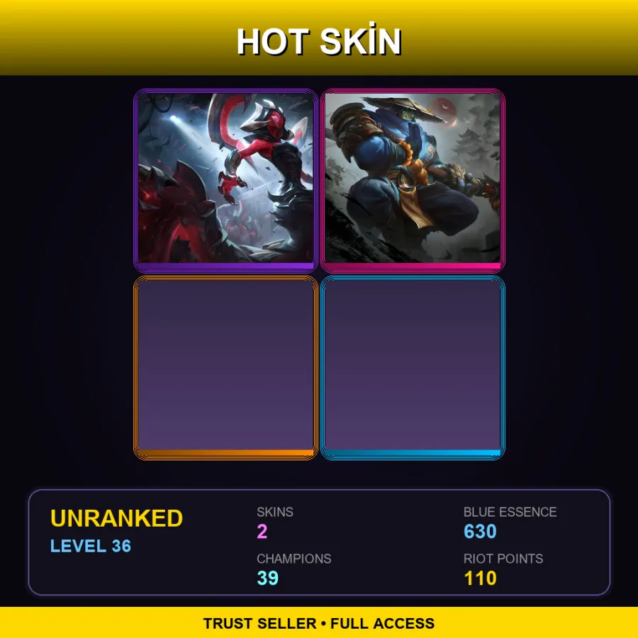 NA | Lv36 | Unranked | 2 Skin | 39 Champ