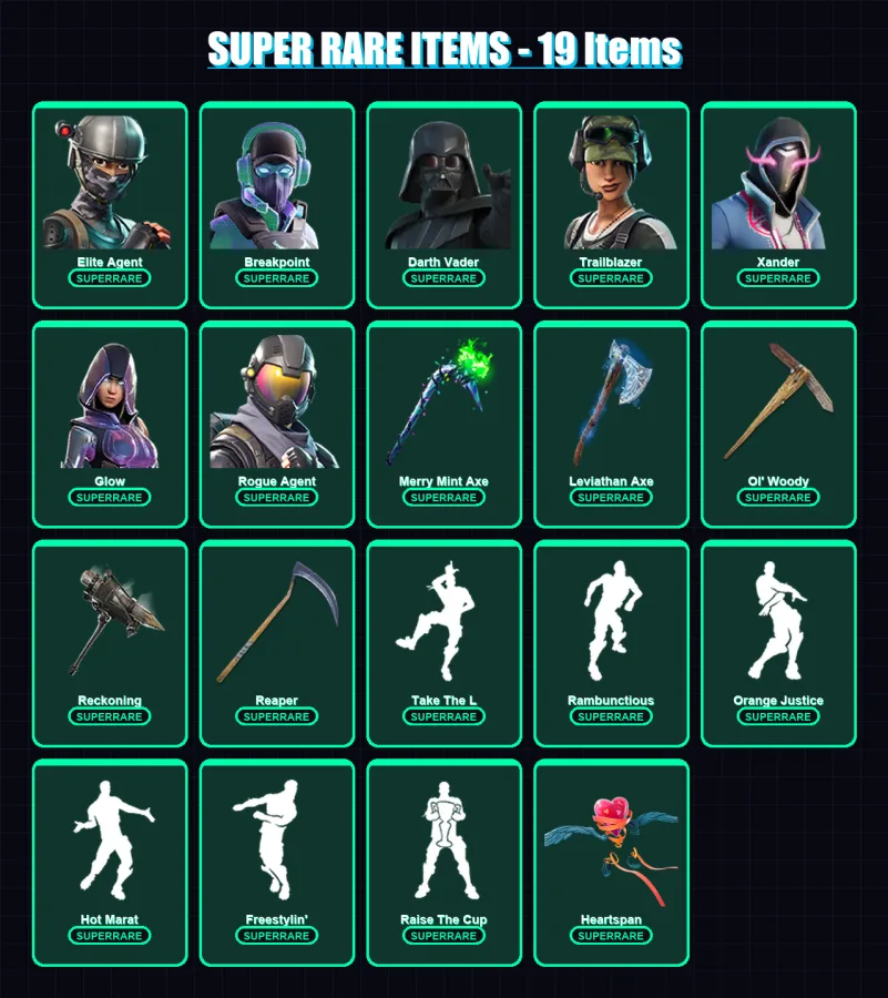 [PC/XBOX] | Elite Agent | Breakpoint | Darth Vader | Trailblazer | Xander | 349 skin | 298 pickaxe | 282 emote | 215 glider | Lv3493
