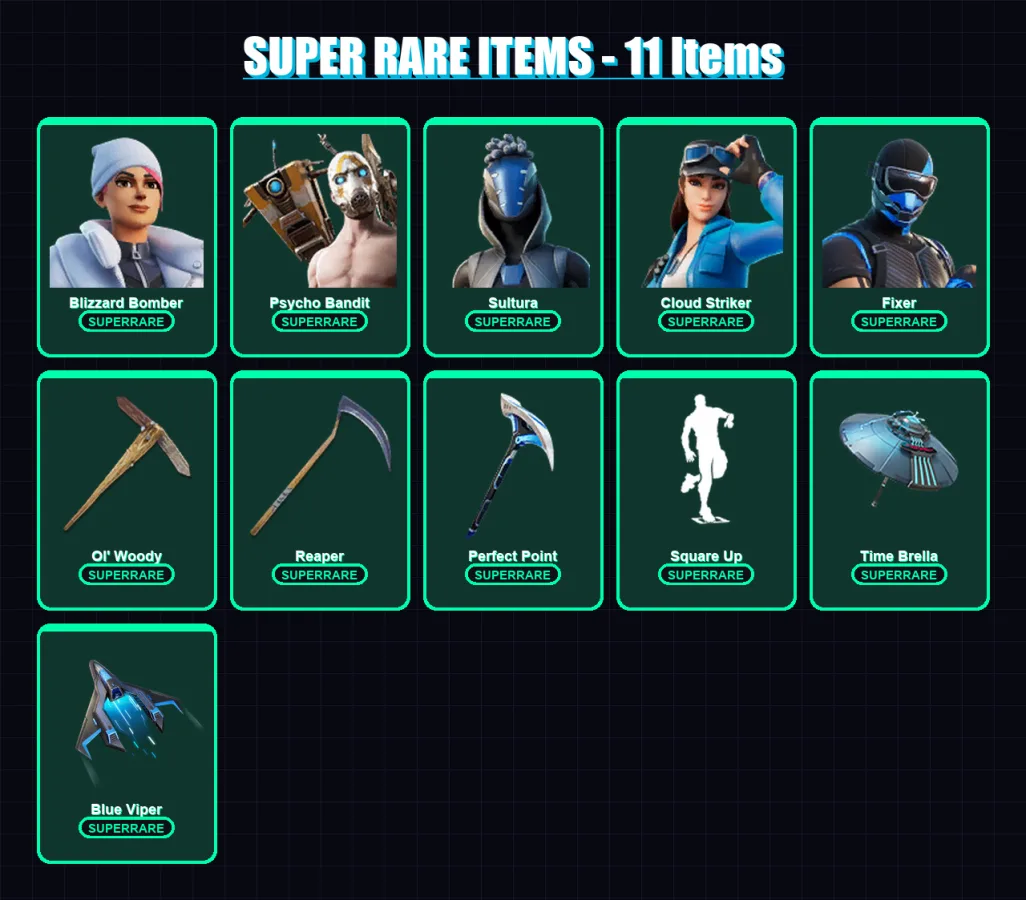 [PC/XBOX] | Blizzard Bomber | Psycho Bandit | Sultura | Cloud Striker | Fixer | 137 skin | 164 pickaxe | 113 emote | 121 glider | Lv2355