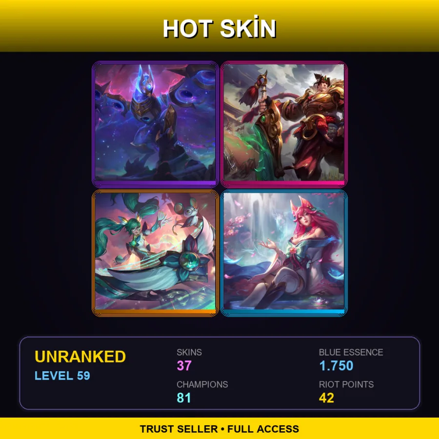 EUNE | Lv59 | Unranked | 37 Skin | 81 Champ — Coven Cassiopeia
