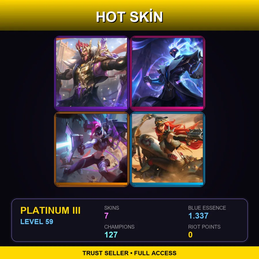 EUNE | Lv59 | Platinum III | 7 Skin | 127 Champ