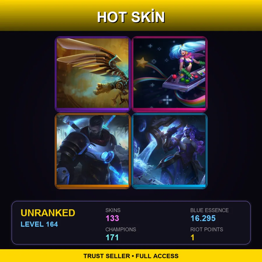TR | Lv164 | Unranked | 133 Skin | 171 Champ
